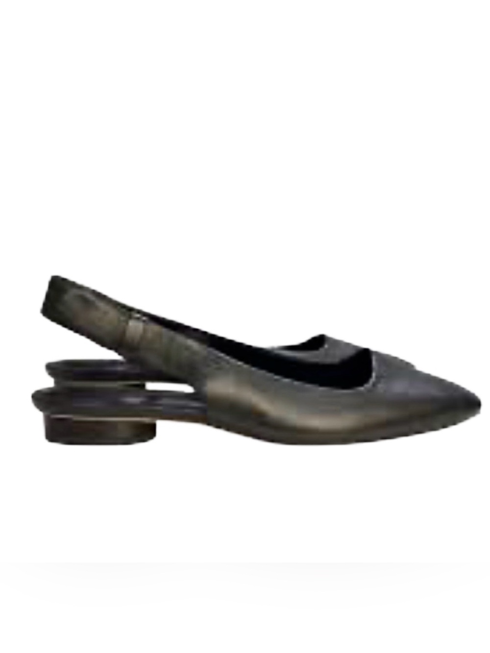 Vince Vida Slingback Flat Black Leather Adjustable Strap Sz 8 Pristine